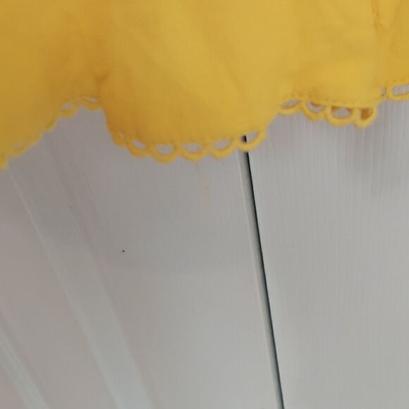 AFRM Palms Revolve Yellow Flutter Sleeve Off Shoulder Mini Dress Sz M - Picture 5 of 11